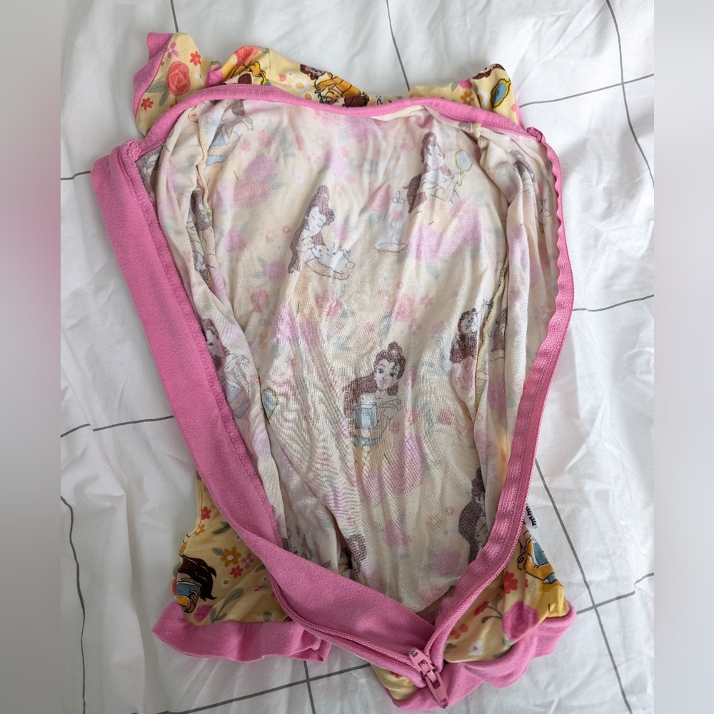 Little Sleepies Disney Princess Belle Shorty Zippy Romper 6-12 Months - Picture 5 of 5